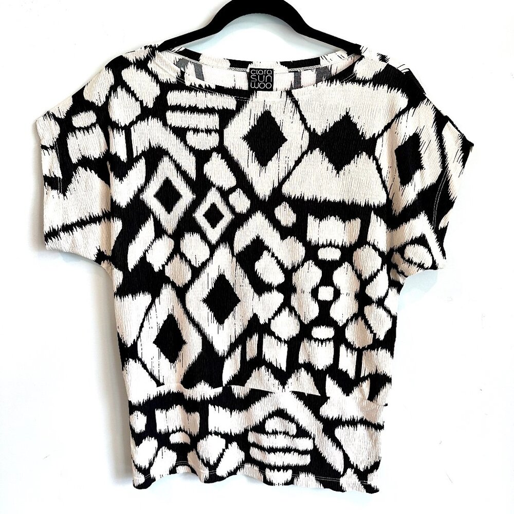 Clara Sun Woo Black/White Short Sleeve Dolman XS